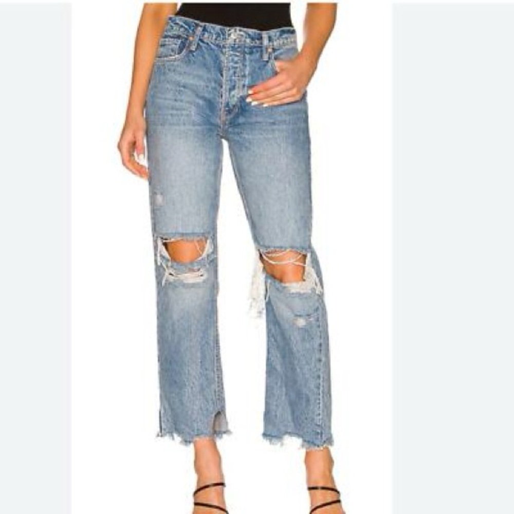 We the Free distressed tapered baggy jeans Size 25